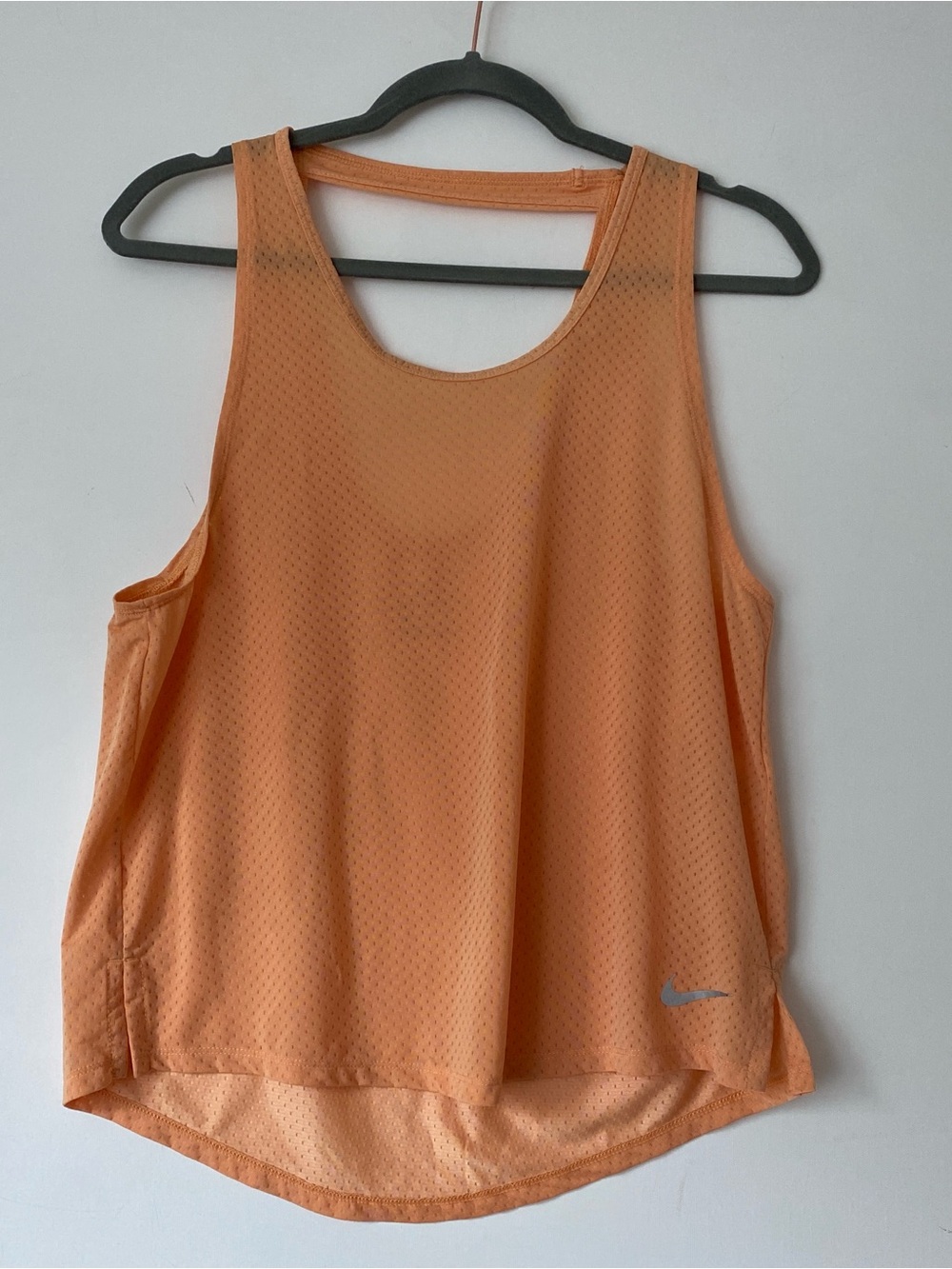 Nike Peach/Light Orange Dri-FIT Mesh Athletic Tank Top